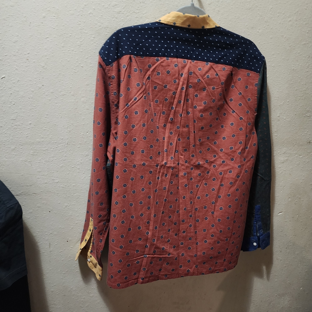 J. Crew Multicolor Patchwork Button Down Shirt - image 5